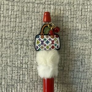 Louis Vuitton Red Pen with Multicolor Charm